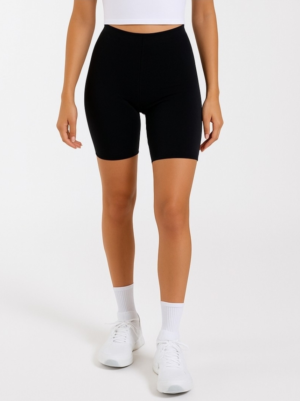New! Black Women's High-Waist Bike Shorts